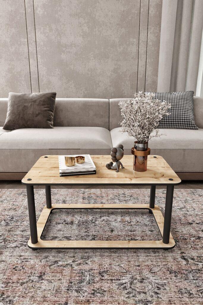 Маса Hanah Home Club со правоаголна дупка, 70x38x42 см, црна