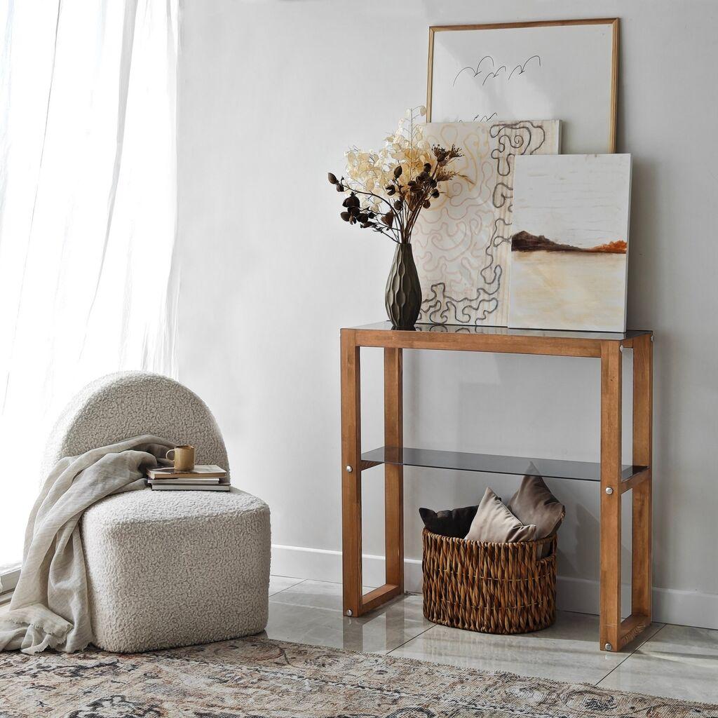 Комода Hanah Home Via, 85x85x31 см, боја на орев