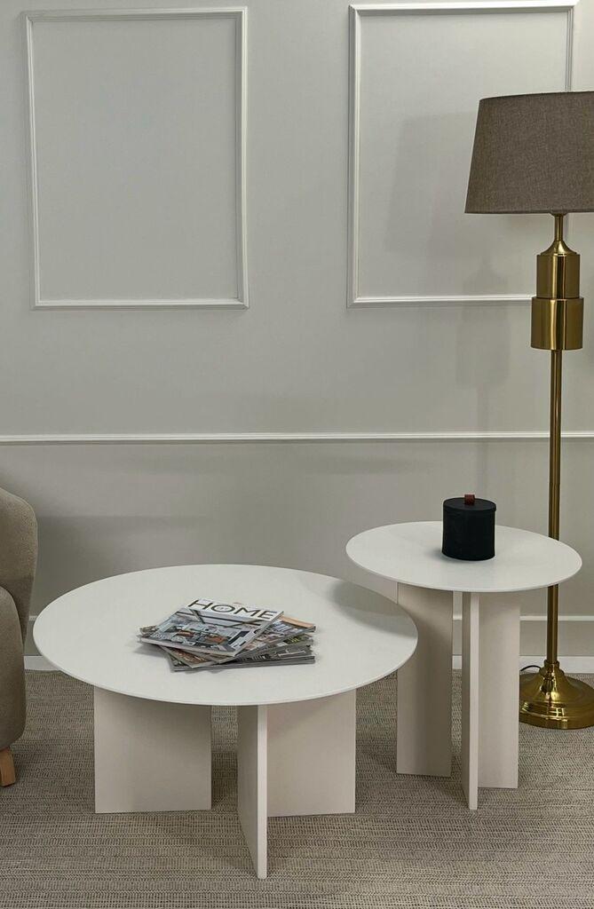 Комплет клуб маса Hanah Home Leo, 2 парчиња, бела