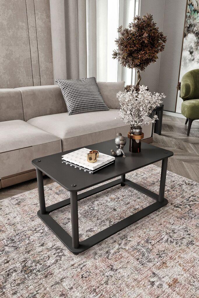 Маса Hanah Home Club со правоаголна дупка, 70x38x42 см, црна