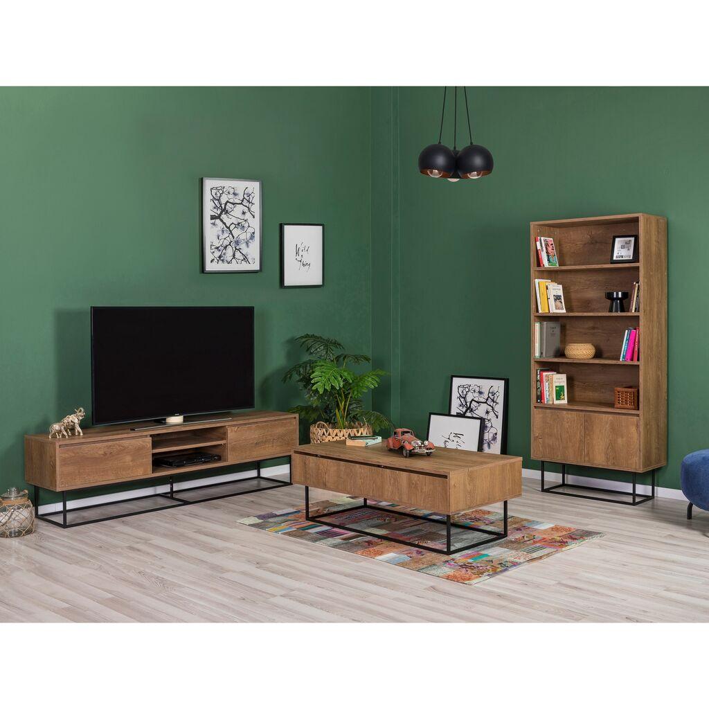 Комплет мебел за дневна соба Hanah Home Laxus 13, боја на орев