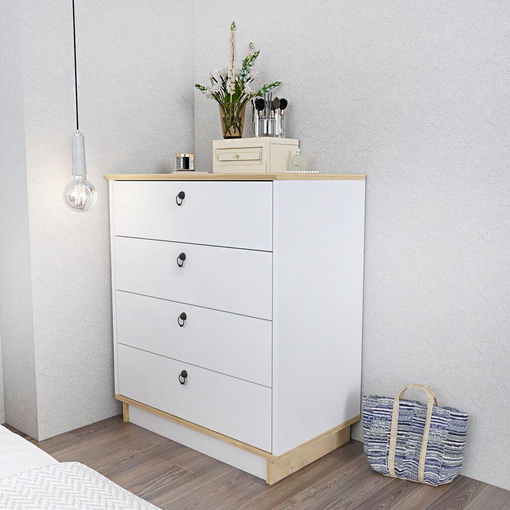 Комода Hanah Home Sahra, 72x83.1x42 см, даб-бела