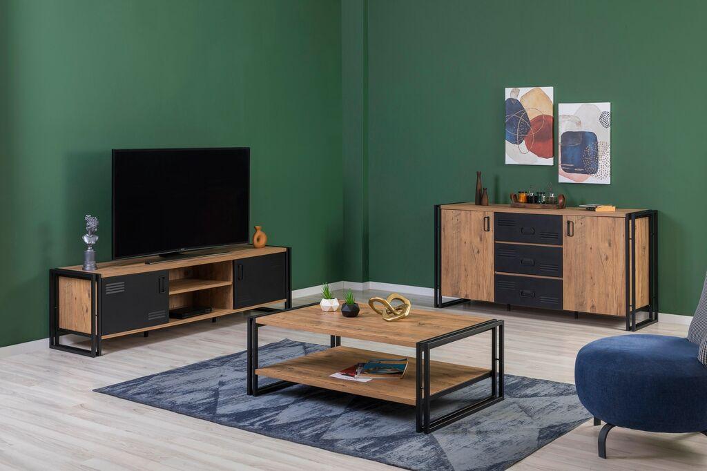 Комплет мебел за дневна соба Hanah Home Cosmo 23, кафеаво-црн