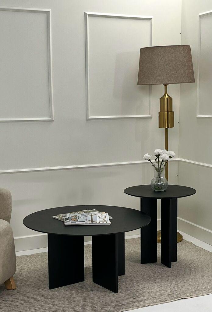 Комплет клуб маса Hanah Home Leo, 2 парчиња, црна