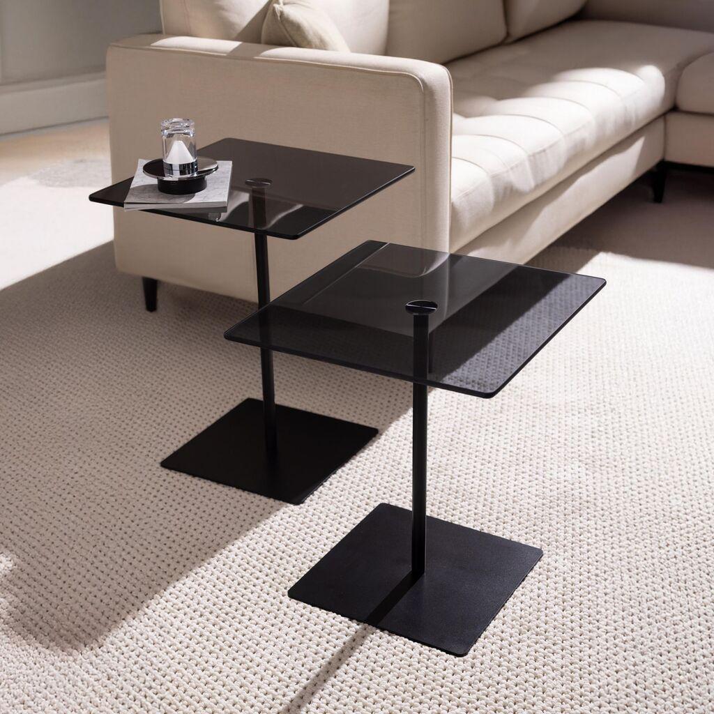 Комплет клуб маси Hanah Home Elegante, 2 парчиња, кафеава