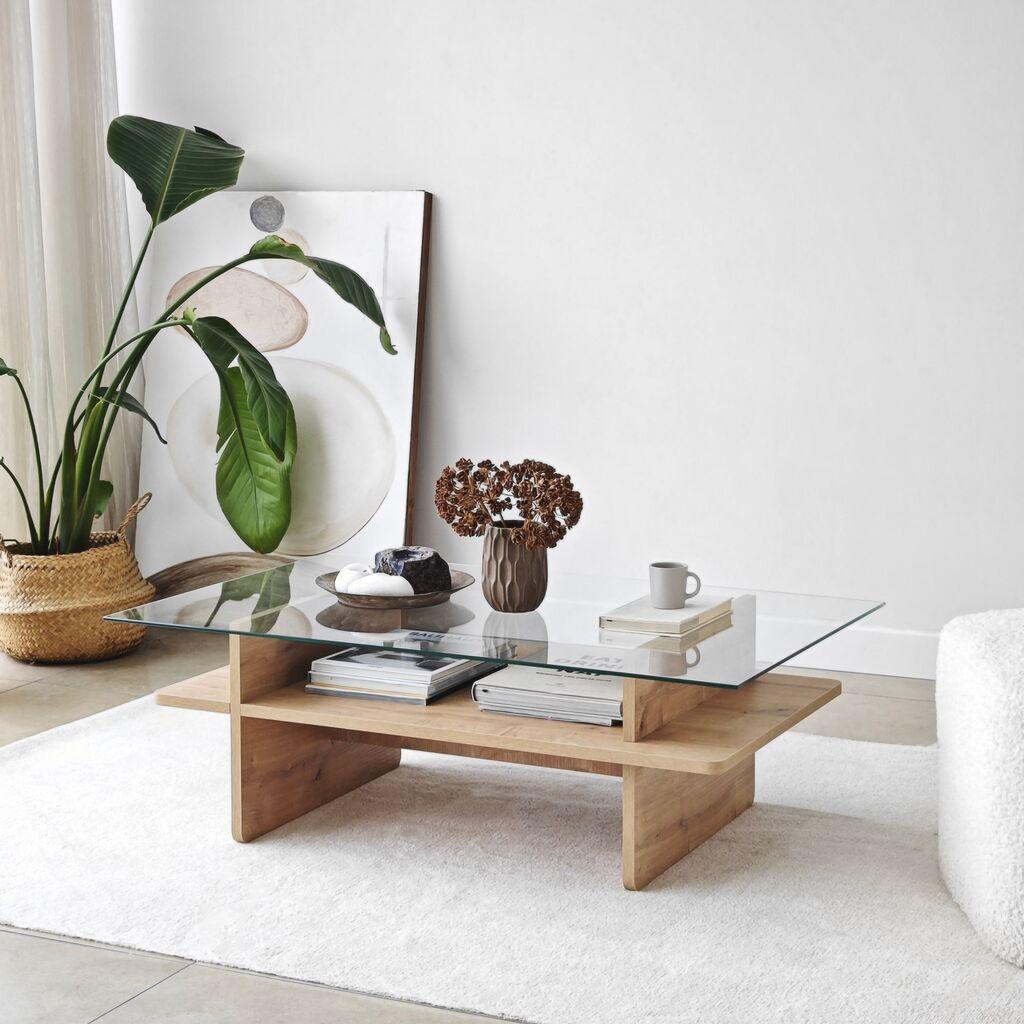 Маса Hanah Home Club Saga правоаголна, 105x35x65 см, беж