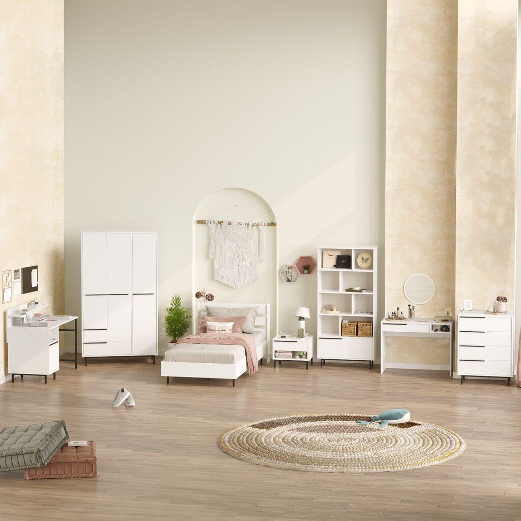 Комплет спална соба Hanah Home за тинејџери ON27-W, бела