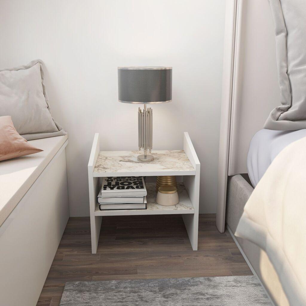 Ноќна масичка Hanah Home Адин, 45x45x35 см, беж