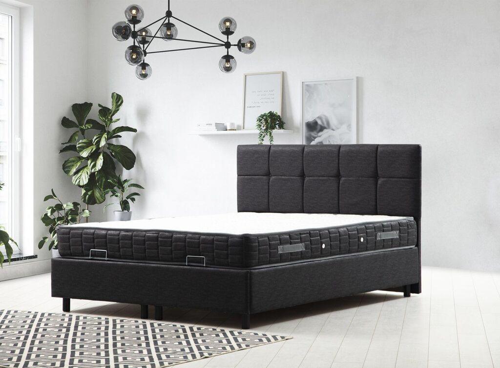 Кревет Hanah Home со наслон од Vitalia, 90x114x190 см, Антрацит