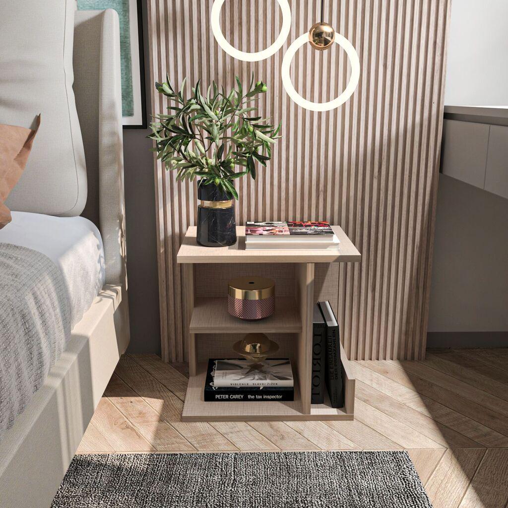 Ноќна масичка Hanah Home Karamira, 45x45x35 см, беж