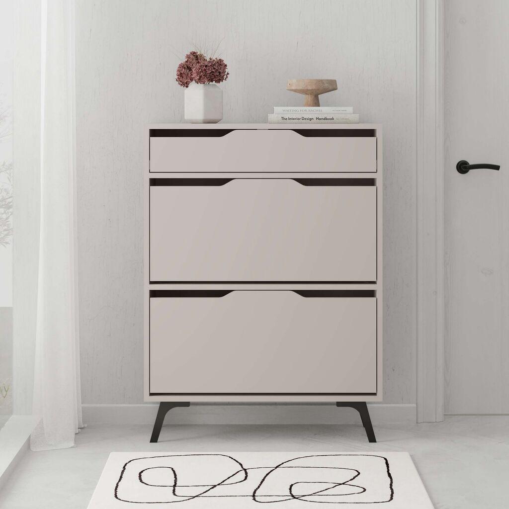 Полица за чевли Hanah Home Astat, 81,6x110x29,5 см, крем