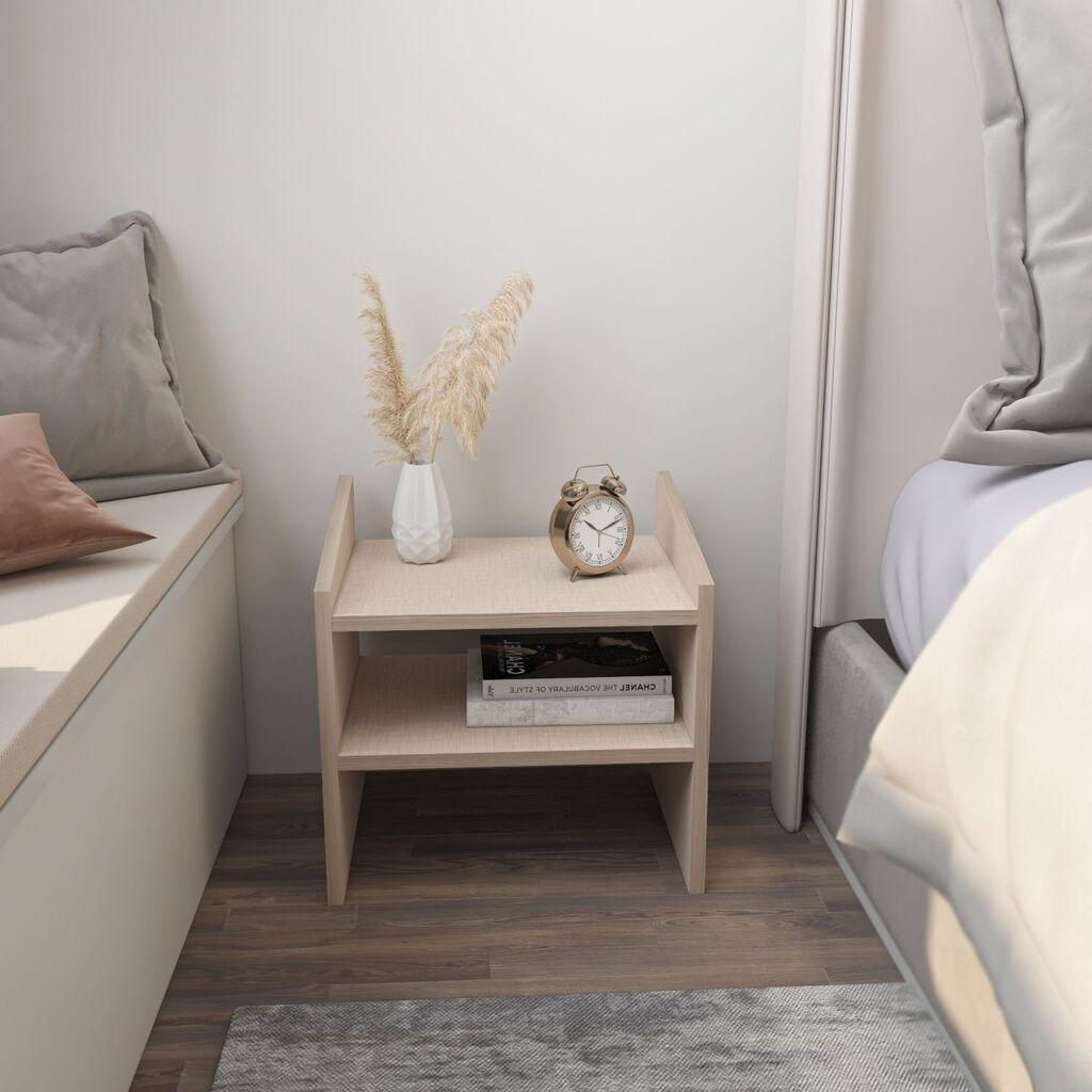 Ноќна масичка Hanah Home Адин, 45x45x35 см, беж