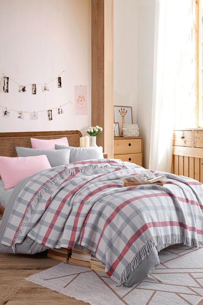 Ќебе L'essentiel Maison, 180x220 cm, сиво-црвено