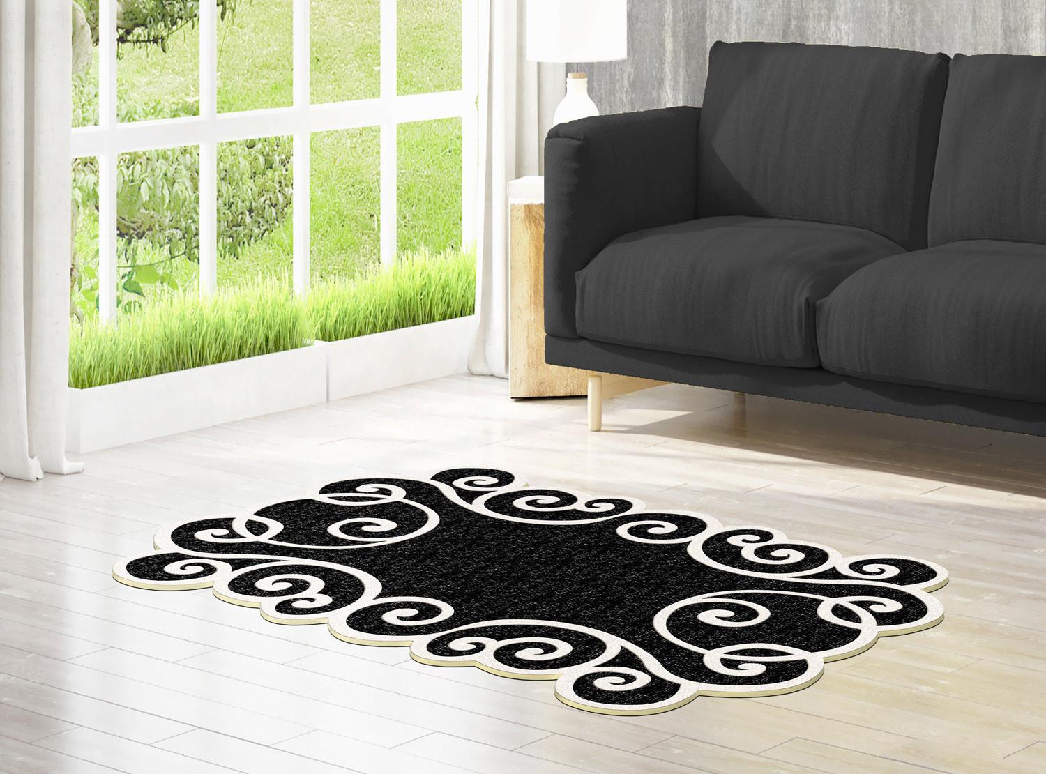 Тепих Conceptum Hypnose 80x200 см црно-бел