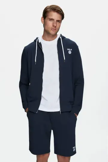 UCLA HILGARD Машки Дуксер со Патент и Капуљача