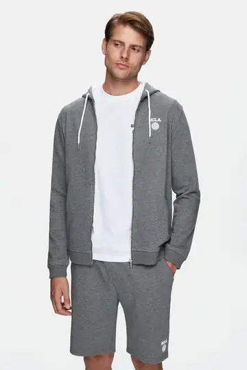 UCLA HILGARD Машки Дуксер со Патент и Капуљача