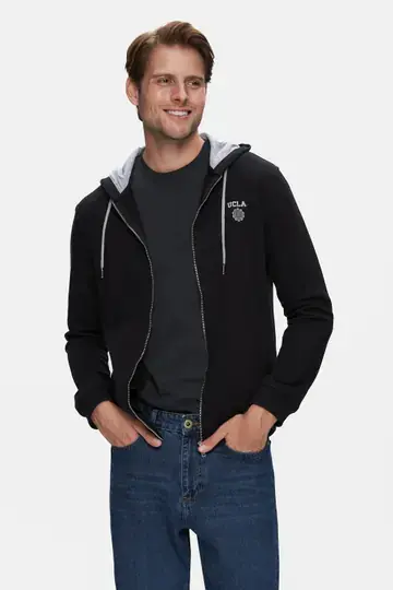 UCLA HILGARD Машки Дуксер со Патент и Капуљача