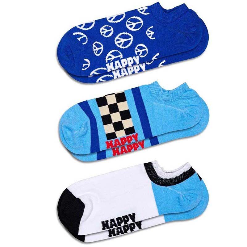 HAPPY SOCKS Машки чорапи x 3 BLUE PEACE NO SHOW