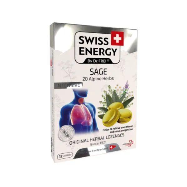 Swiss Energy Sage Пастили за Грло, 12 Пастили