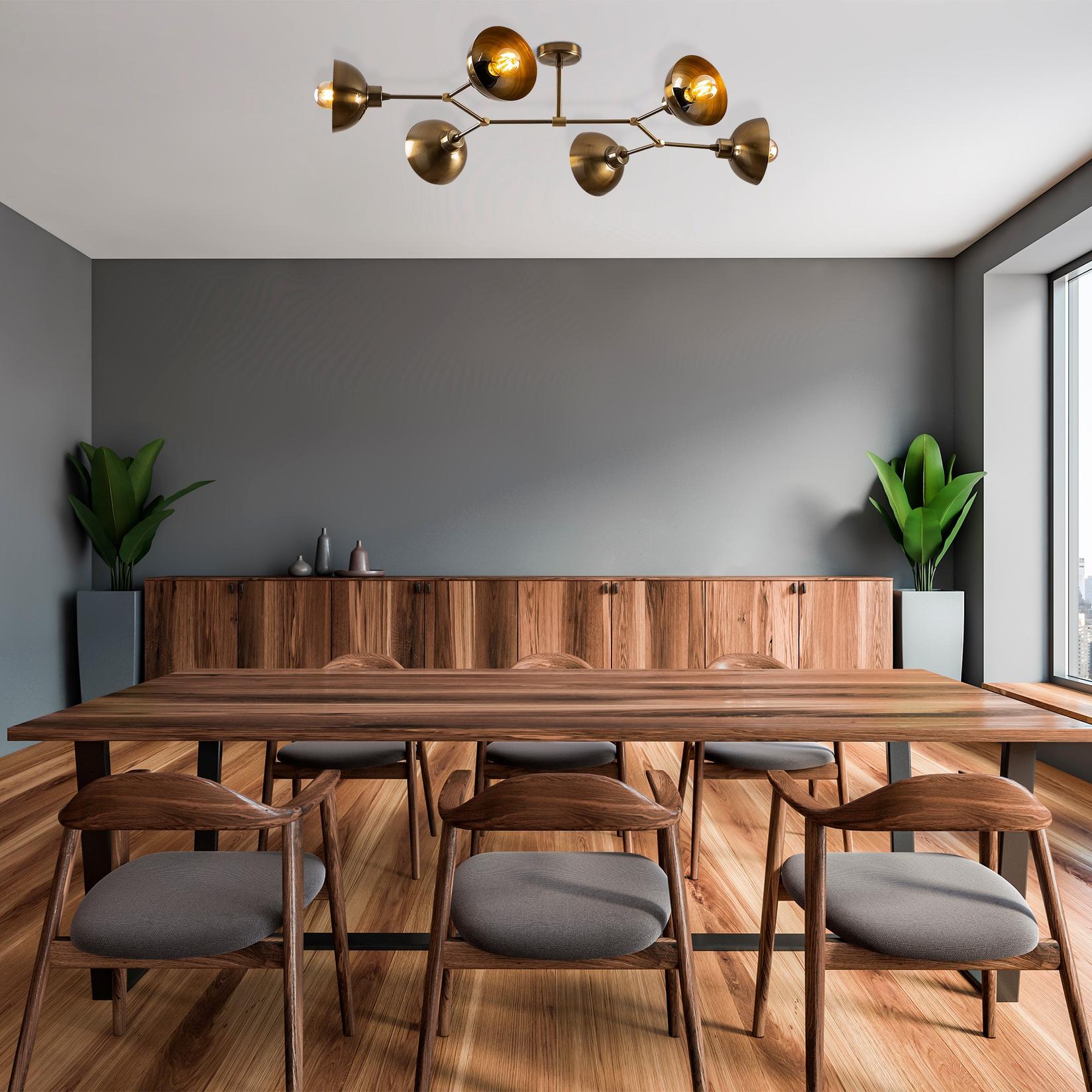 Opviq Luster Dram-1106, 102x52 см, 6xE27, 40W, црна