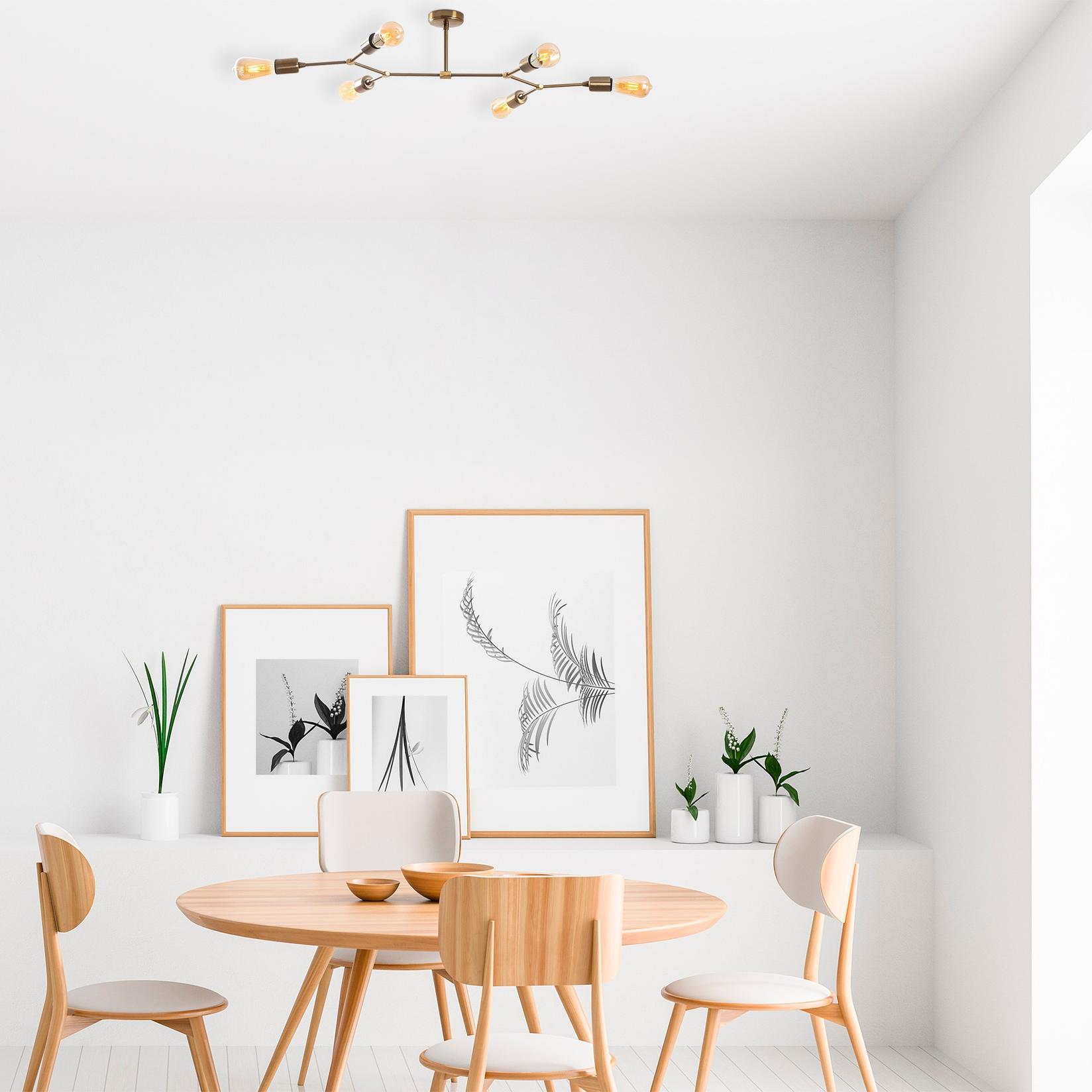 Opviq Luster Sparrow-1241, 95x48 см, 6xE27, 40W, Златна