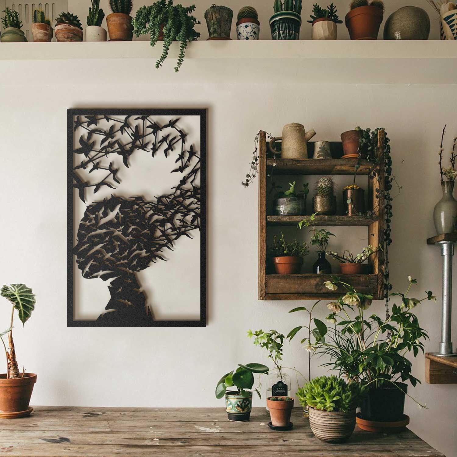 Wallity декорација за dzид Kybele-APT036MS, 45x70 см, 1,5 мм, црна