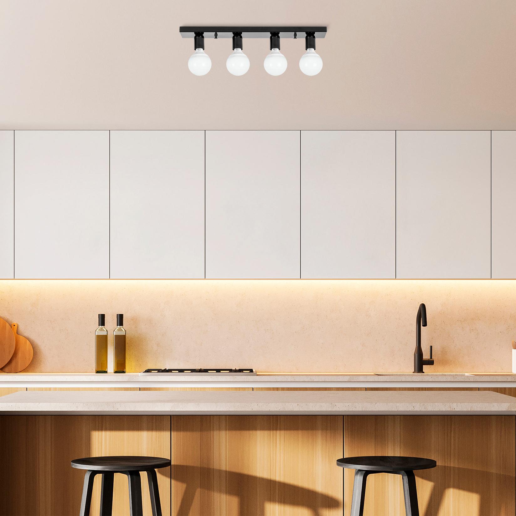 Opviq Luster Mirro-12230, 60x10 см, 4xE27, црна