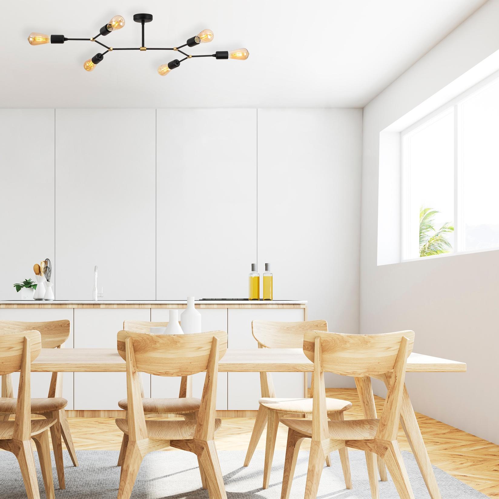 Opviq Luster Sparrow-1241, 95x48 см, 6xE27, 40W, Златна