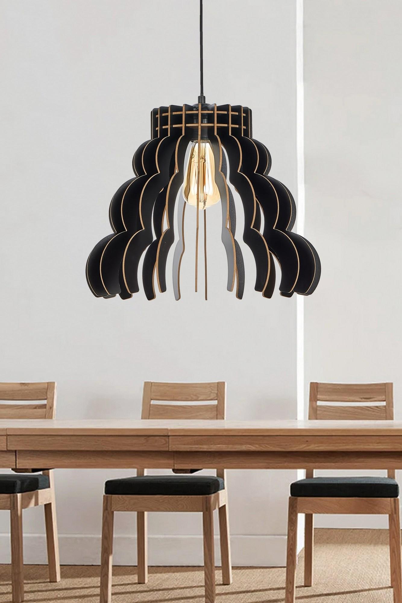 Opviq Luster Cloudy, 70 см, E27, црна