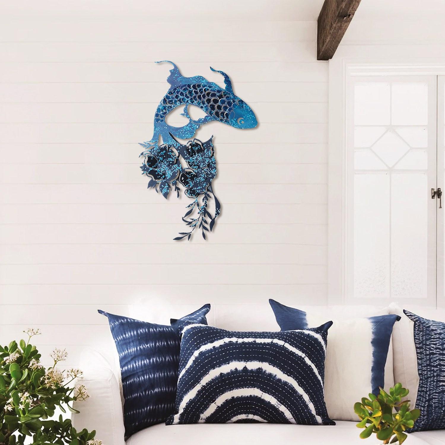 Wallity декорација за dzид Carpa Koi - APT748 M, 44x67 см, 1,2 мм, сина