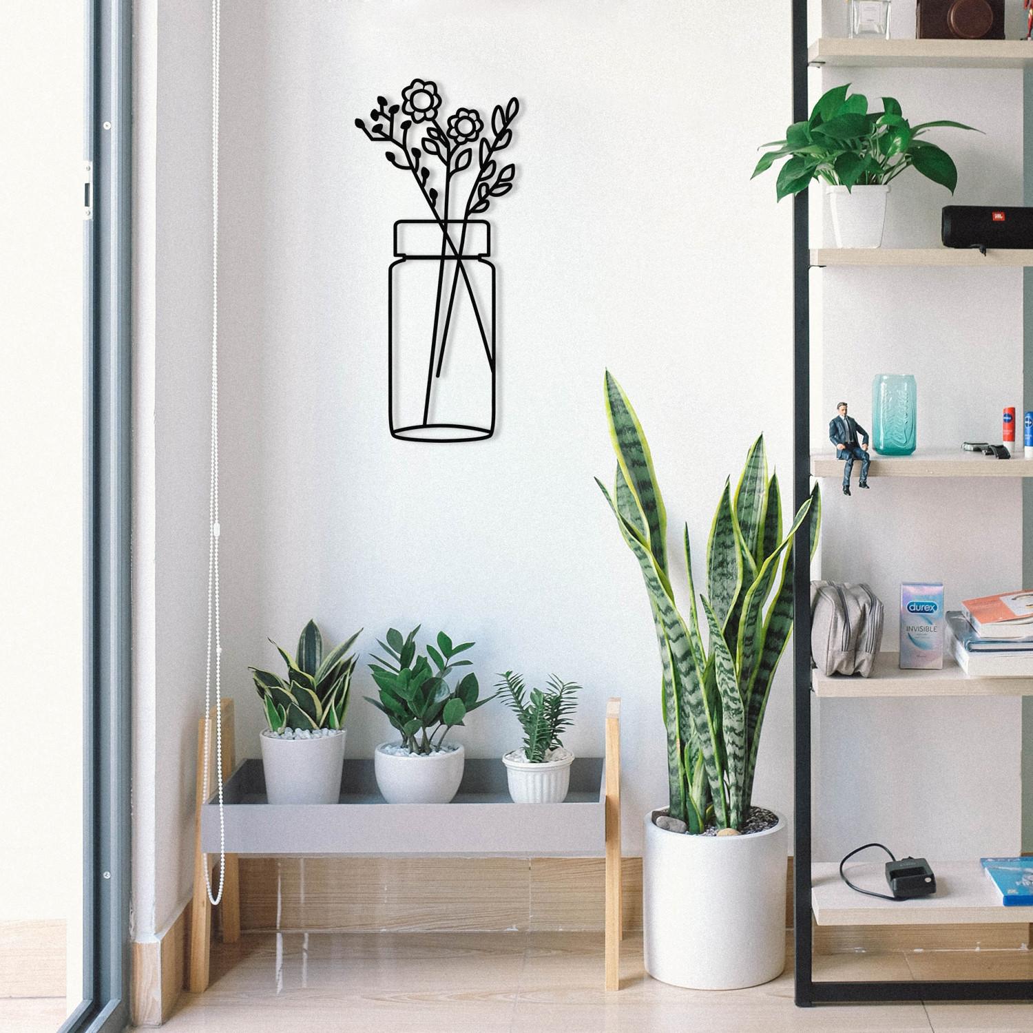 Wallity декорација за dzид Цвет 1, 27x60 см, 1.2 мм, црна