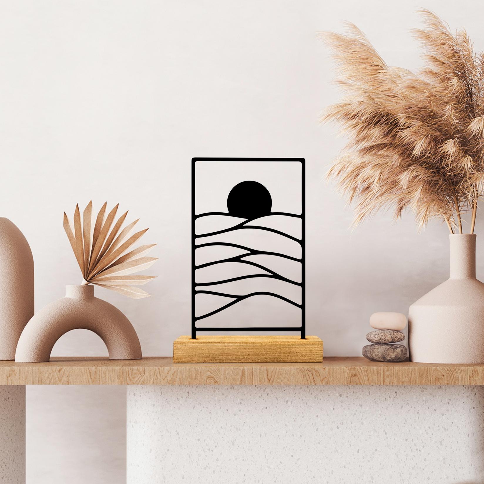 Aberto Design Декоративна фигура Хоризонт, 24x8x17 cm, црна