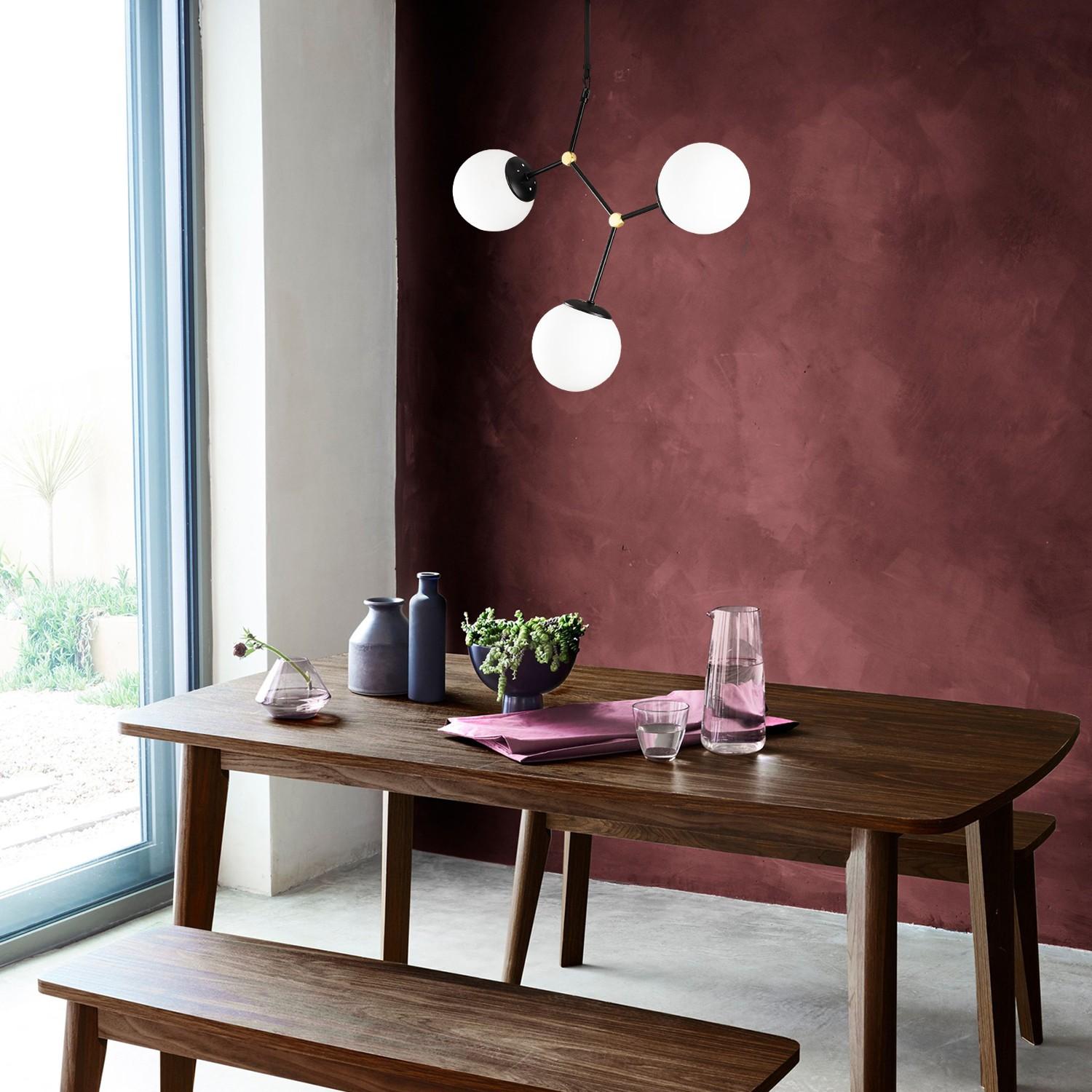 Opviq Luster Damar-6316, 55x15 см, 3xE27, црна