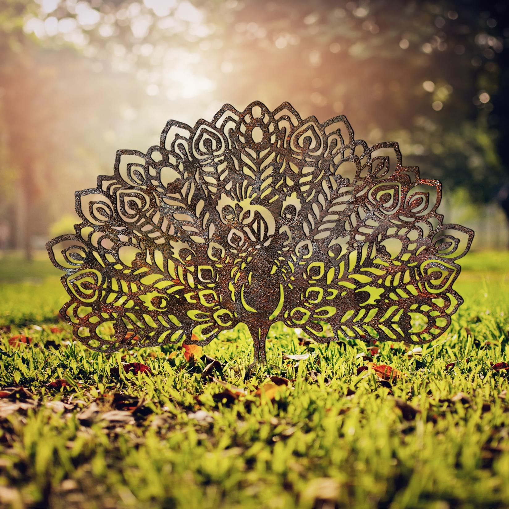 Аберто Дизајн Декоративна фигура Паун 01, 53x61 см, 1,5 мм