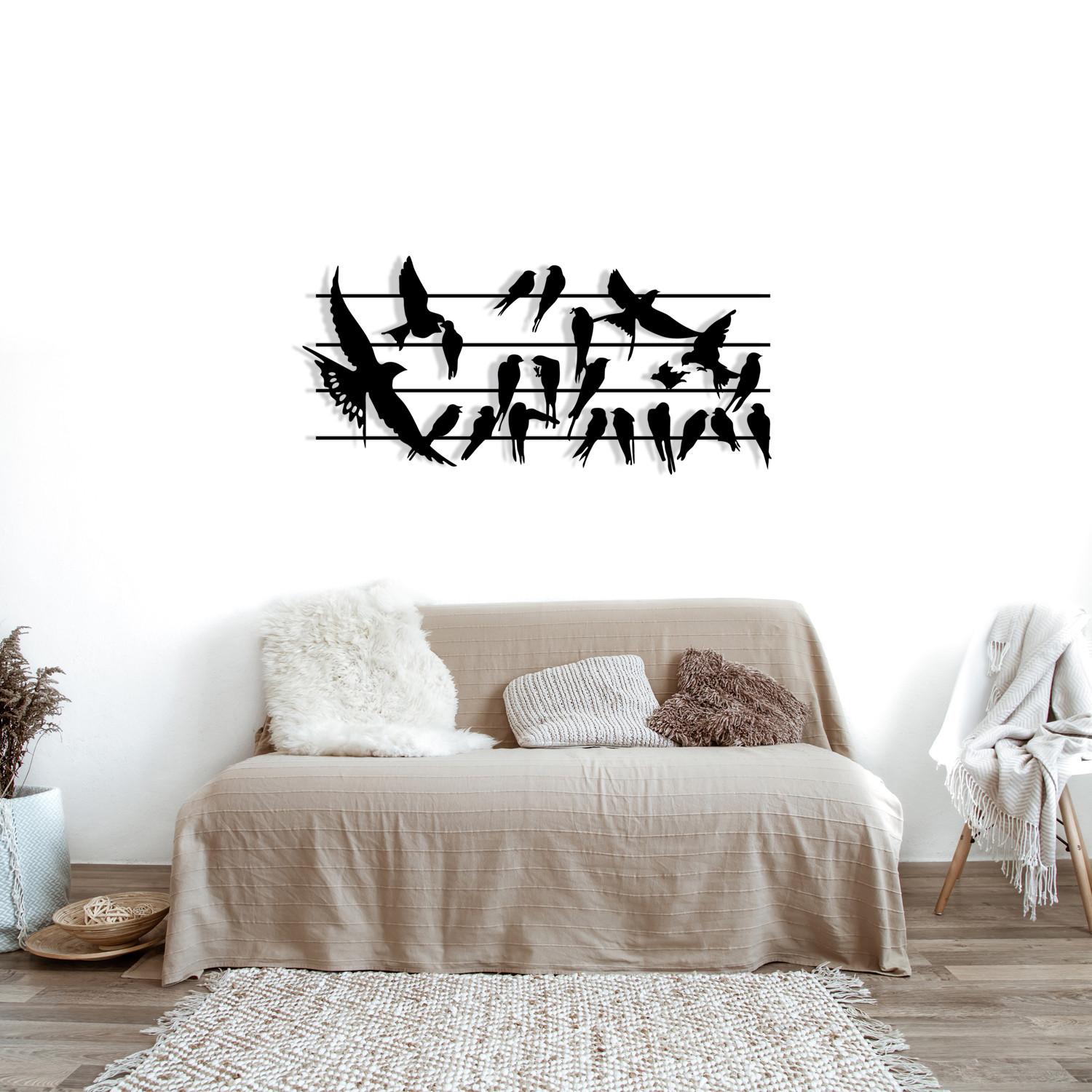 Wallity декорација за dzид Uccello-M123, 69x32 см, 1,2 мм, црна