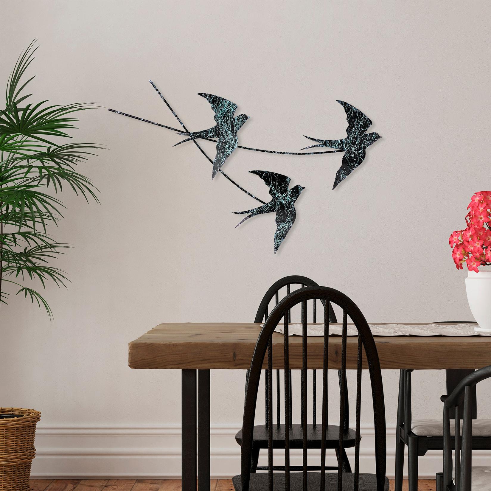 Wallity декорација за dzид Wallow 2, 42x70 см, црна и златна боја