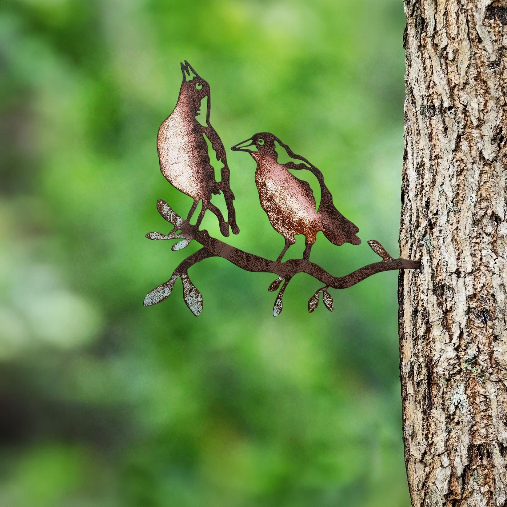 Аберто Дизајн Декоративна фигура Птица на гранка 29, 39x45 см, 1,5 мм, бронзени бои