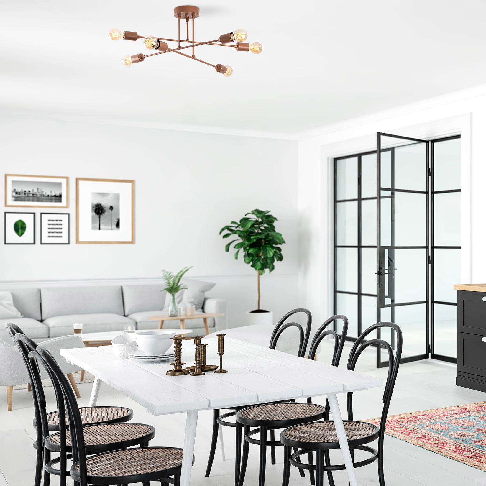 Opviq Luster Fleur-1503, 27 см, 66x66 см, 6xE27, 40W, Бела