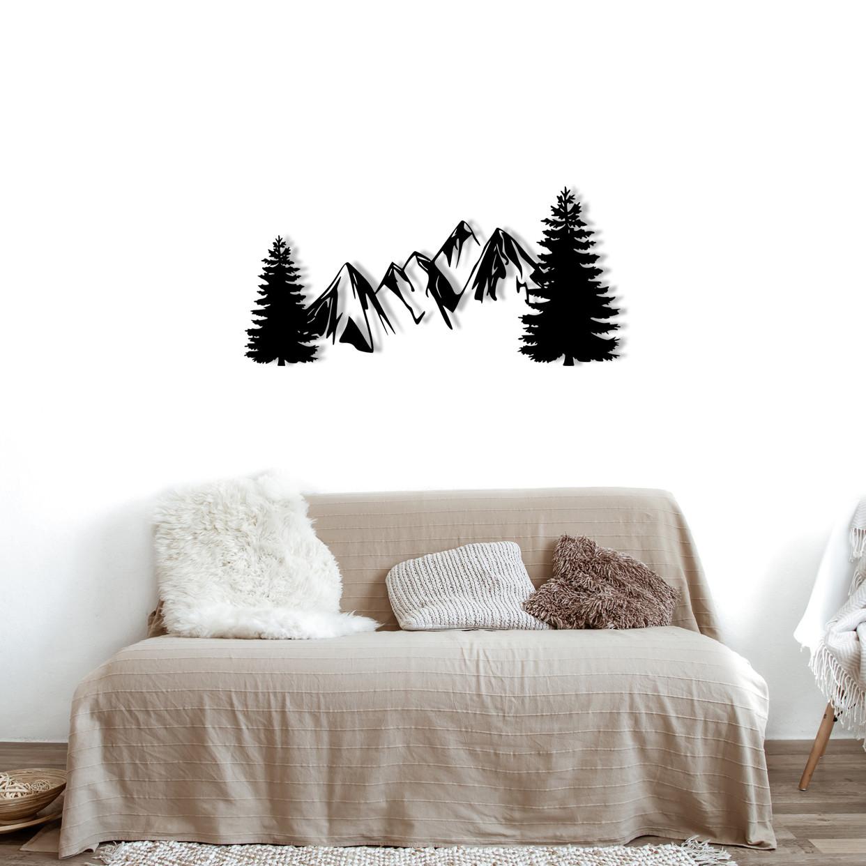 Wallity декорација за dzид од бор, 70x33 см, 1,2 мм, црна