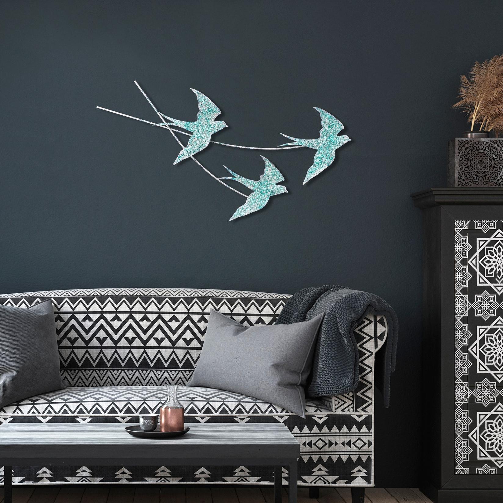 Wallity декорација за dzид Wallow 4, 42x70 см, бело-златна боја