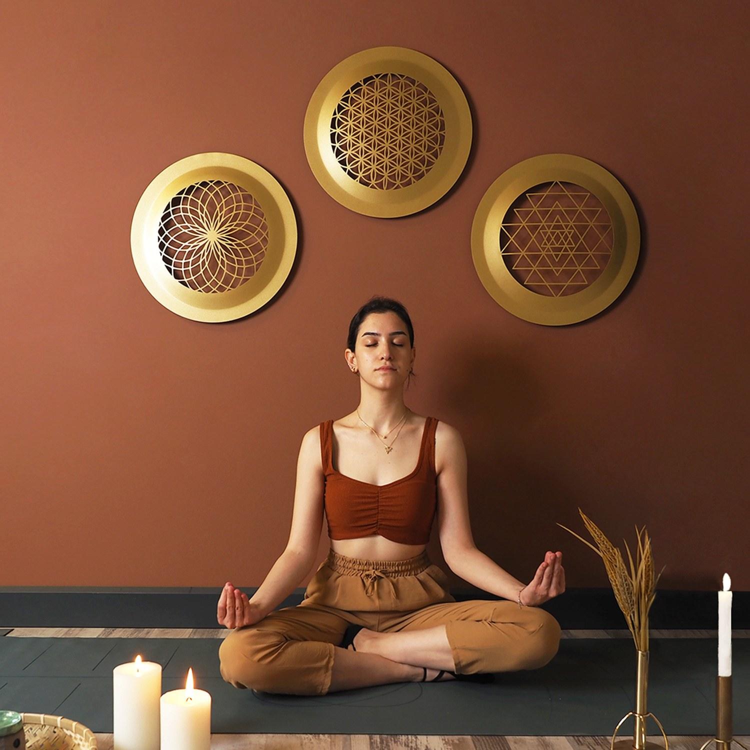 Wallity декорација за dzид APT757MAA, 46x46 см, 1,2 мм, златни бои