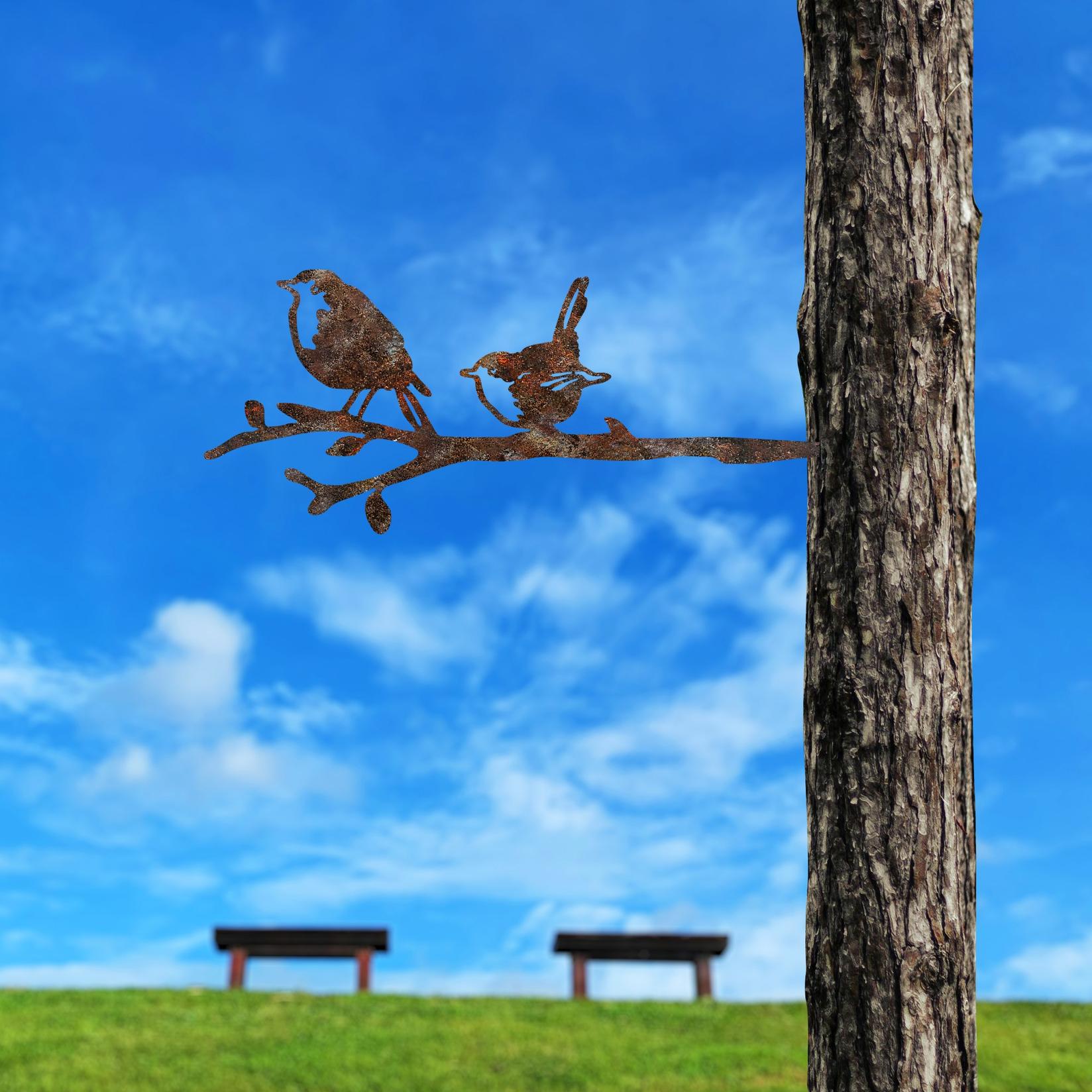 Аберто Дизајн Декоративна фигура Птица на гранка 03, 55x22 см, 1,5 мм