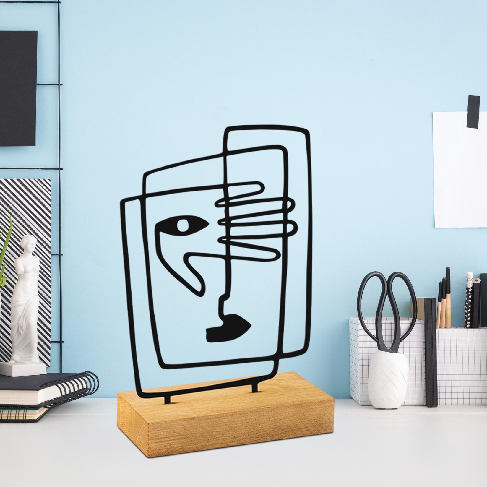 Aberto Design Декоративна фигура Сокриј, 27x8x17 cm, црна