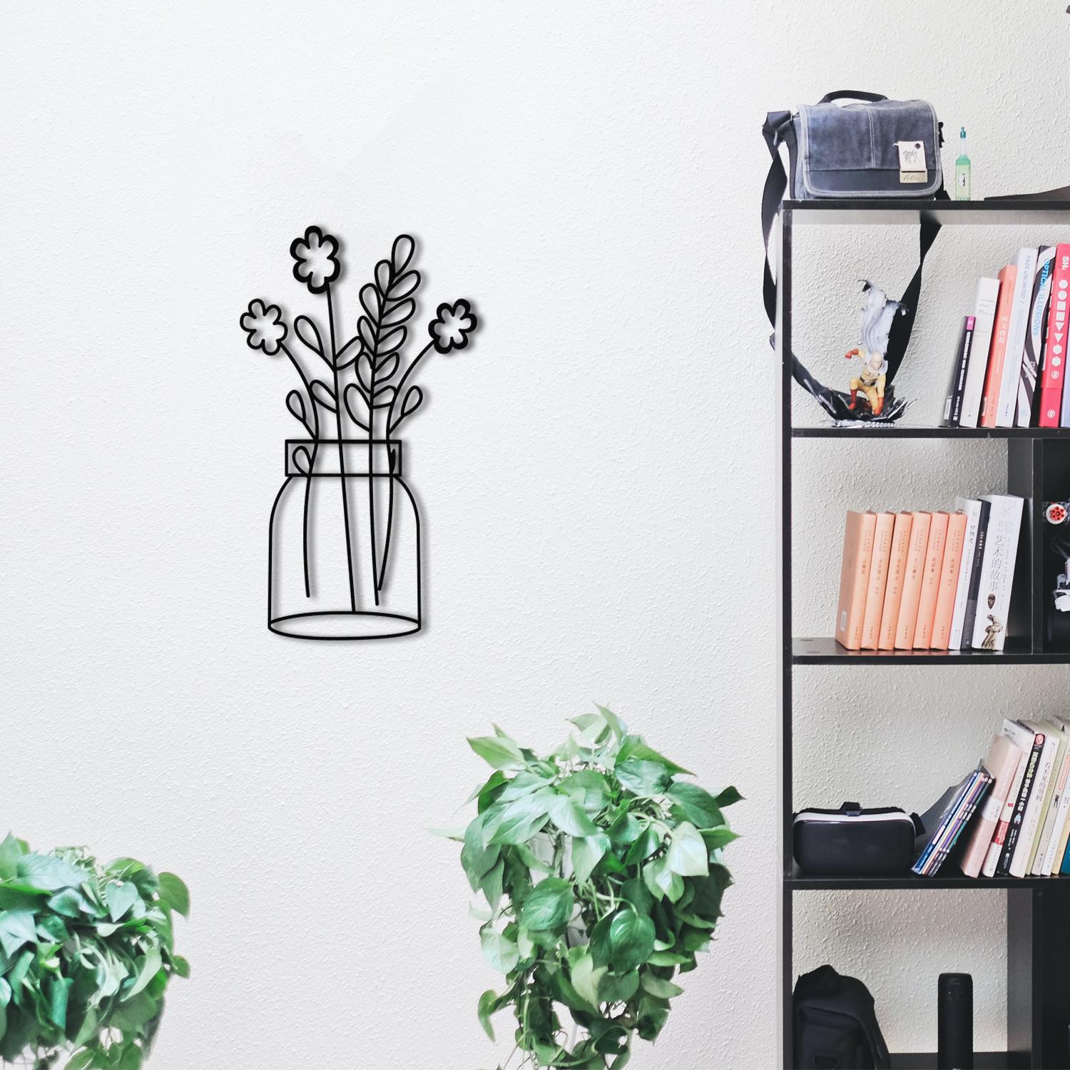 Wallity декорација за dzид Цвет 3, 40x70 см, 1.2 мм, црна