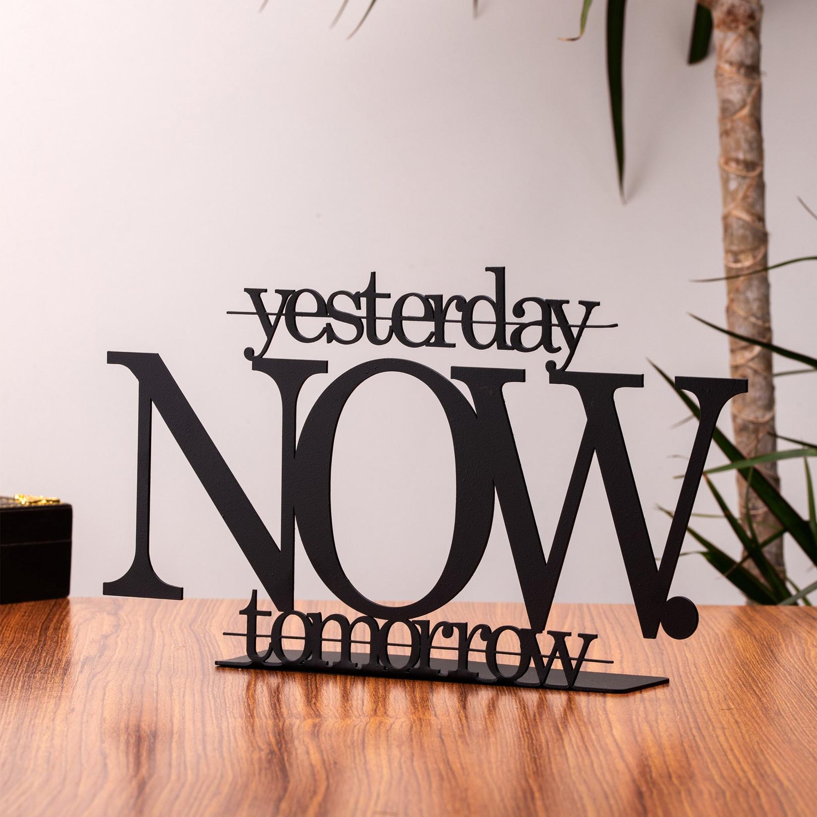 Декоративна фигура „Сега утре", 16x28 см, 1,5 мм, црна