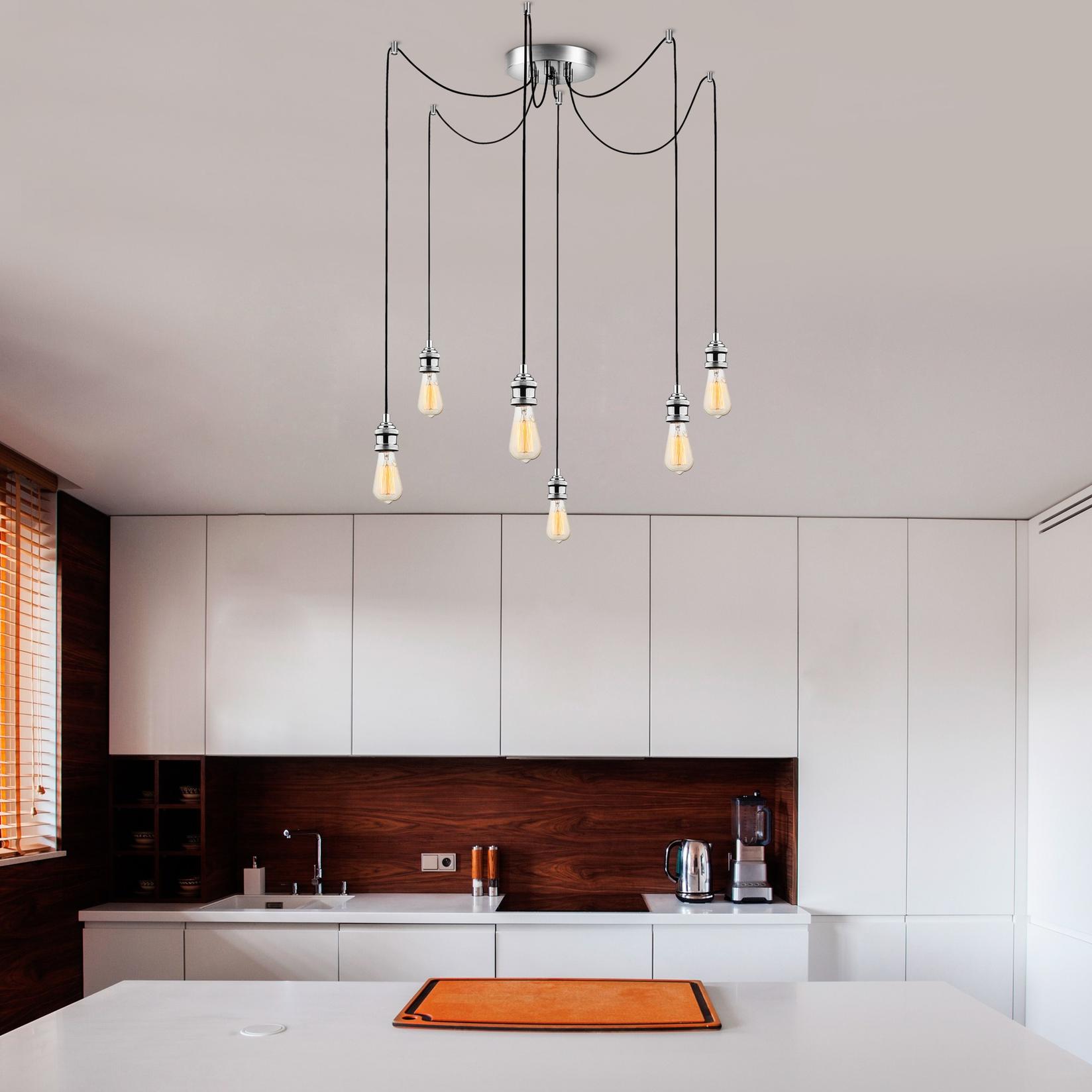 Opviq Luster MR-906, 126 см, 6xE27, 40W, Сребрена