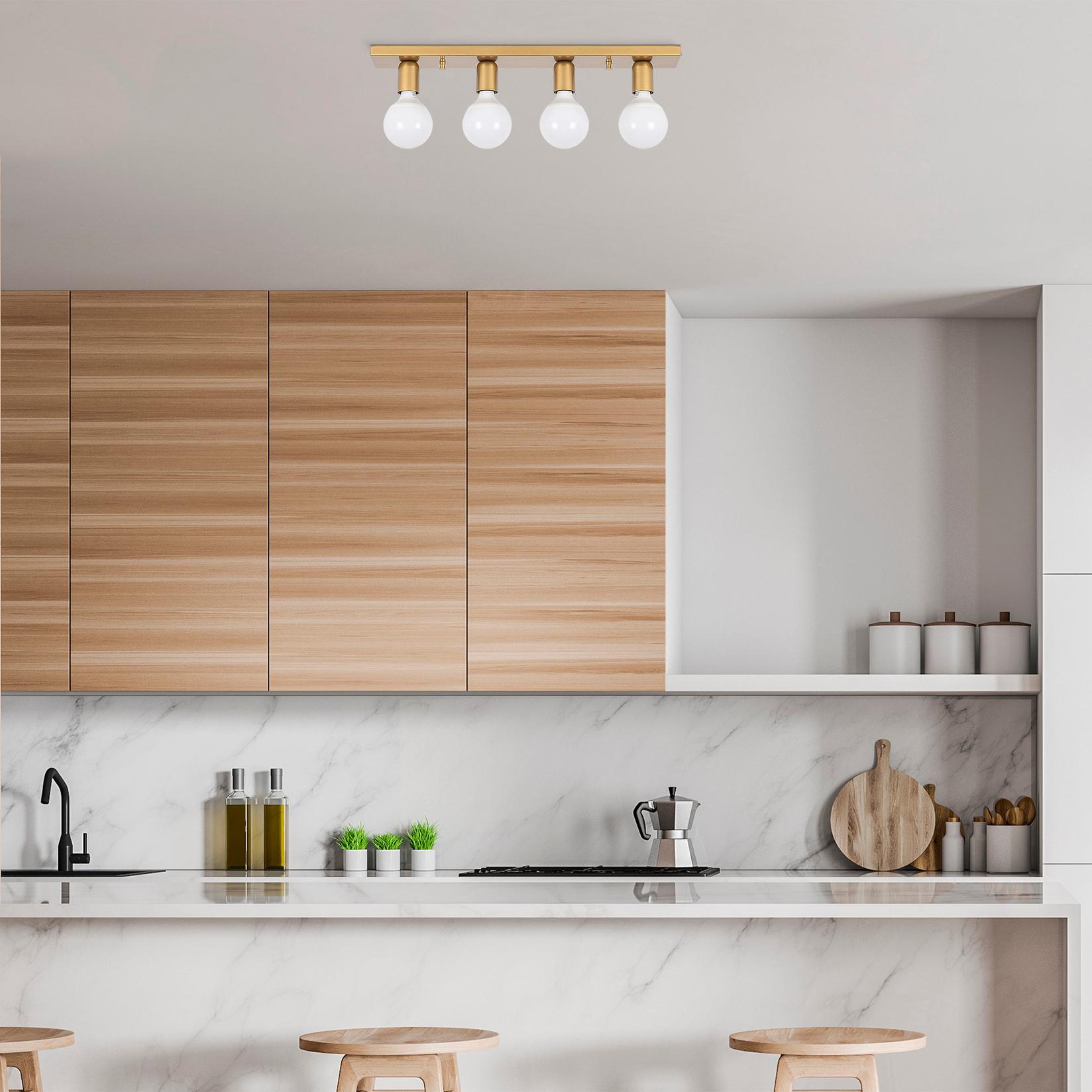 Opviq Luster Mirro-12232, 60x10x10 см, 4xE27, 40W, Златна