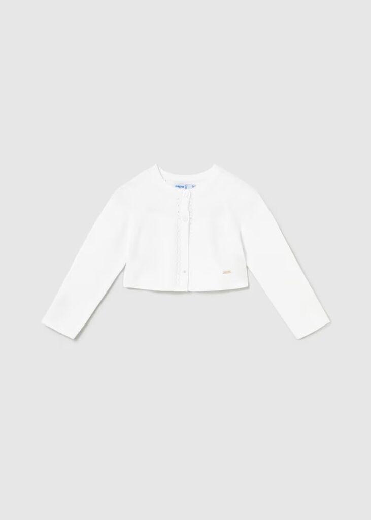Coco Kids Плетен џемпер - бела, 3-98cm