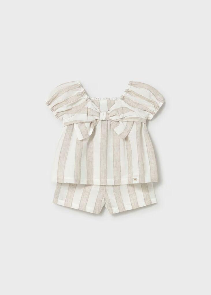 Coco Kids Сет кратки панталони и маица - беж, 6-68cm