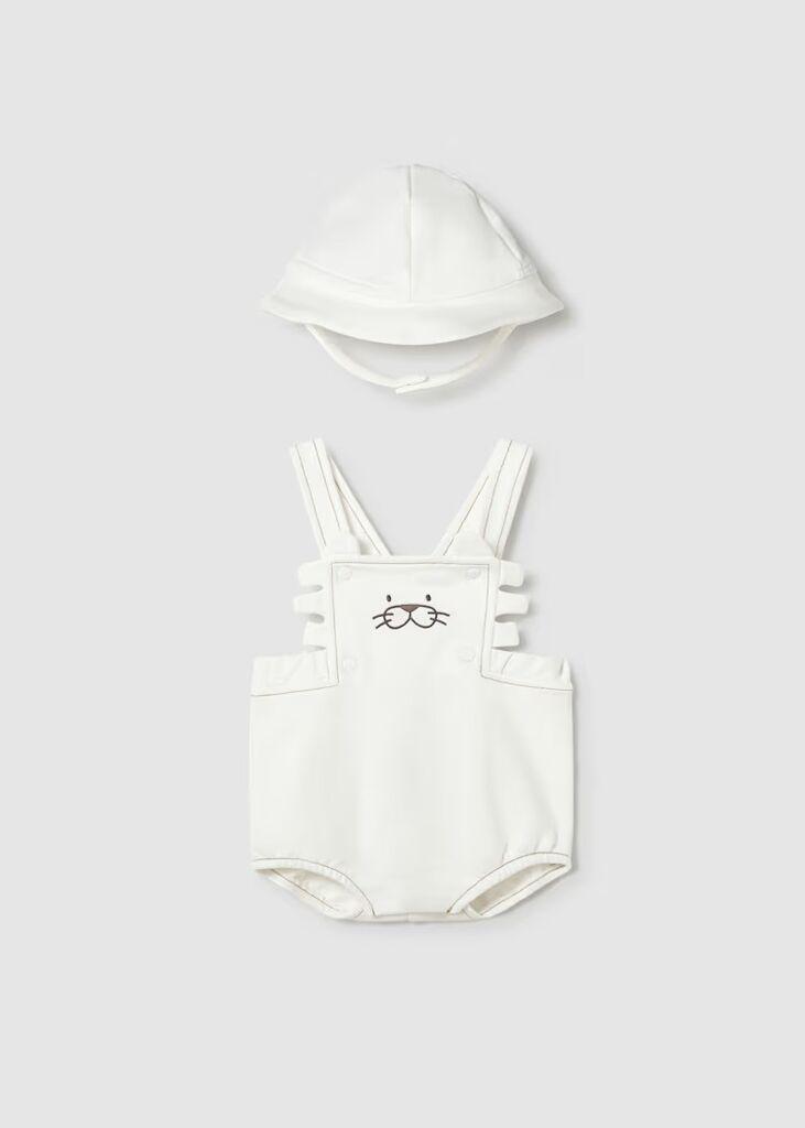 Coco Kids Шпилхозни со капа - бела, 6-9-месеци-75cm